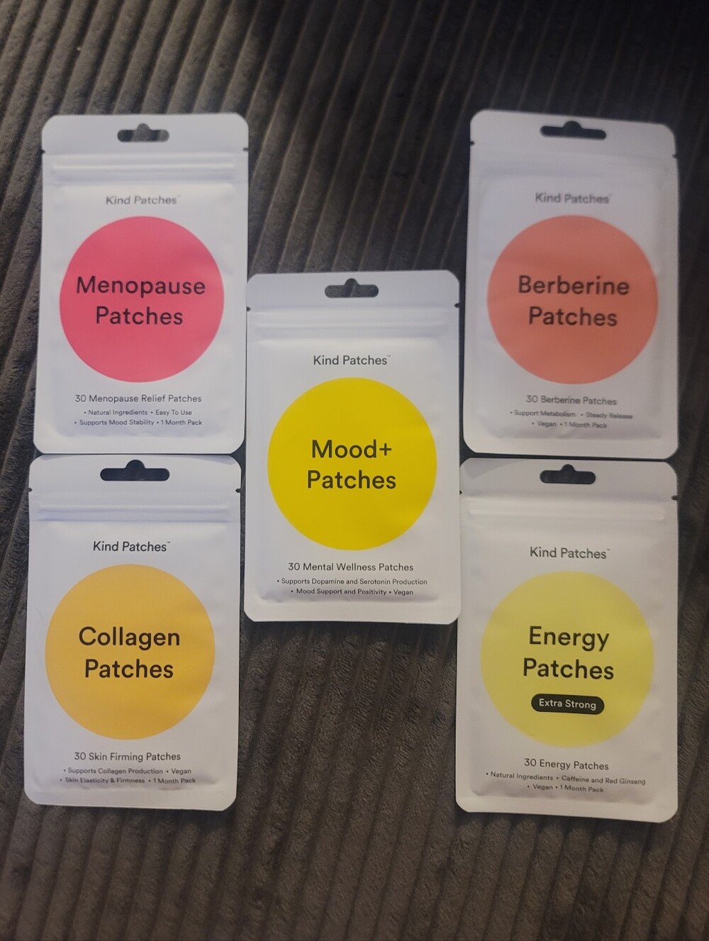 5 PACKS OF BRAND NEW KIND PATCHES